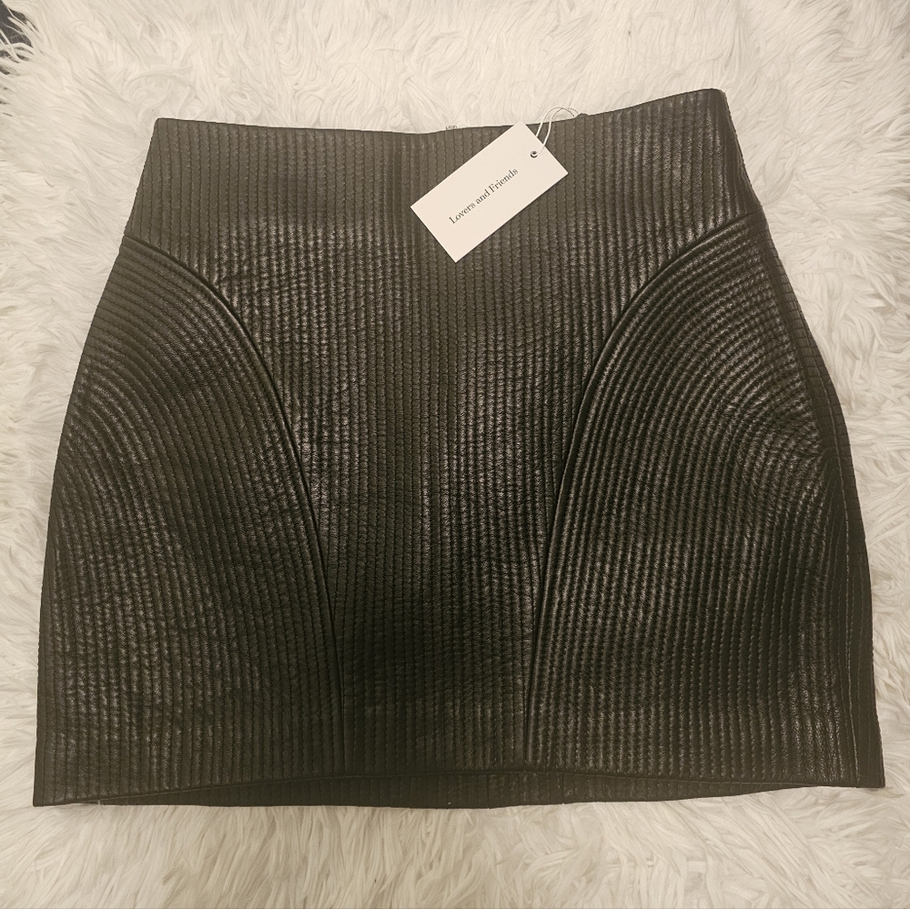 PELI Leather Mini Skirt -  M -  in Black by Lovers + Friends NWT